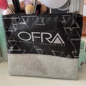 3/$15 OFRA Cosmetics Silver Glitter Makeup Bag Cosmetic Bag